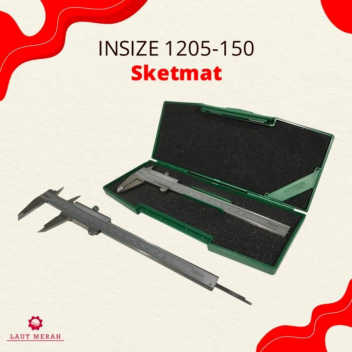 Insize 1205-150S Vernier Caliper 6" 150Mm Sigmat Jangka Sorong