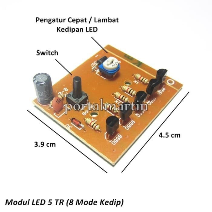 (Allthebest) Modul LED Running 5 Jalur 5TR 8 Mode Kedip