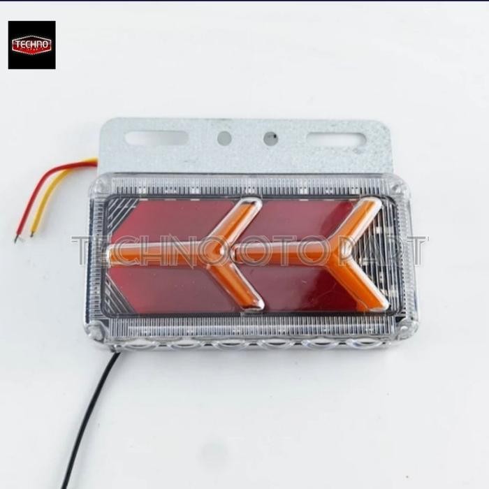 (Allthebest) Lampu Led Samping Bak Truk 24v Model Pesawat 3 Warna Sein Running