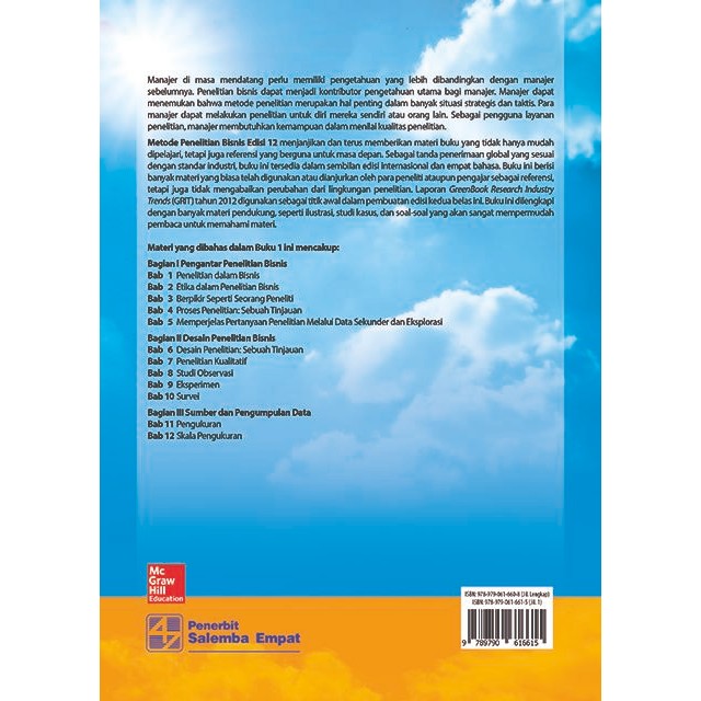 

SALE !!! METODE PENELITIAN BISNIS EDISI 12 BUKU 1-COOPER READYY