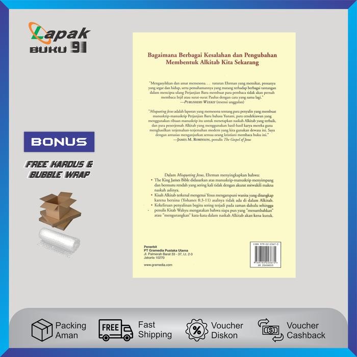 

SALE !!! BUKU MISQUOTING JESUS KESALAHAN PENYALINAN DALAM KITAB SUCI PERJANJIAN BARU READYY