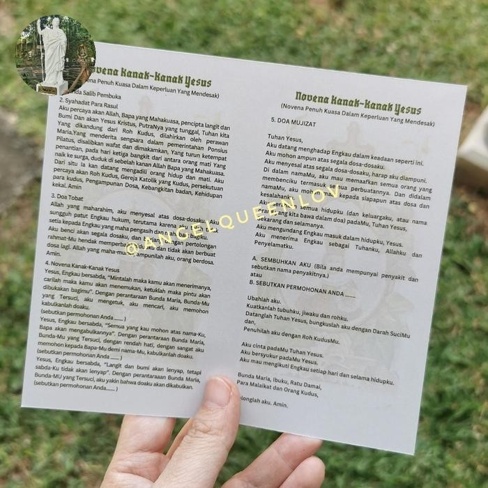 

SALE !!! LEMBAR NOVENA KANAK-KANAK YESUS 1SET (81LEMBAR) READYY