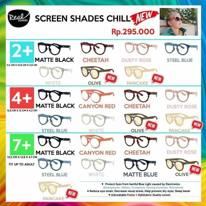 BEST SELLER Kacamata Anak Screen chill (Bulat) (2+, 4+, 7+) ORIGINAL / kacamata antiradiasi / Nyaman