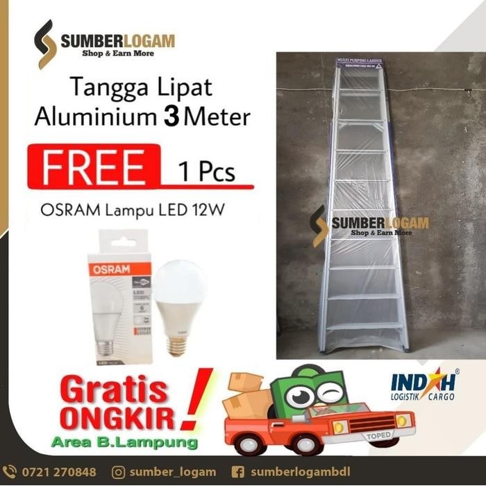 Tangga Lipat Aluminium 3 Meter *