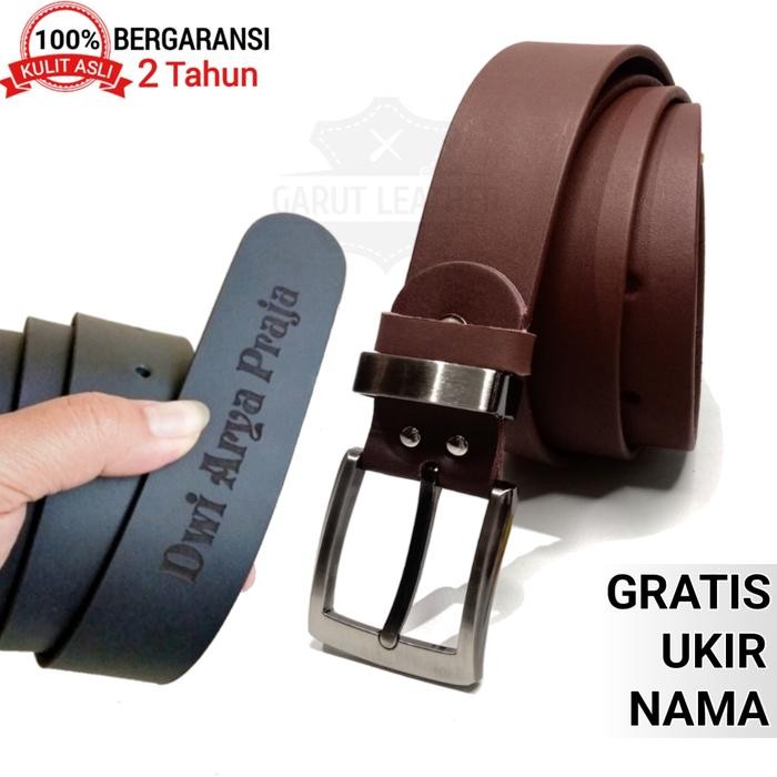 Sabuk Ikat Pinggang Pria Kulit Asli Garut Costum Nama *