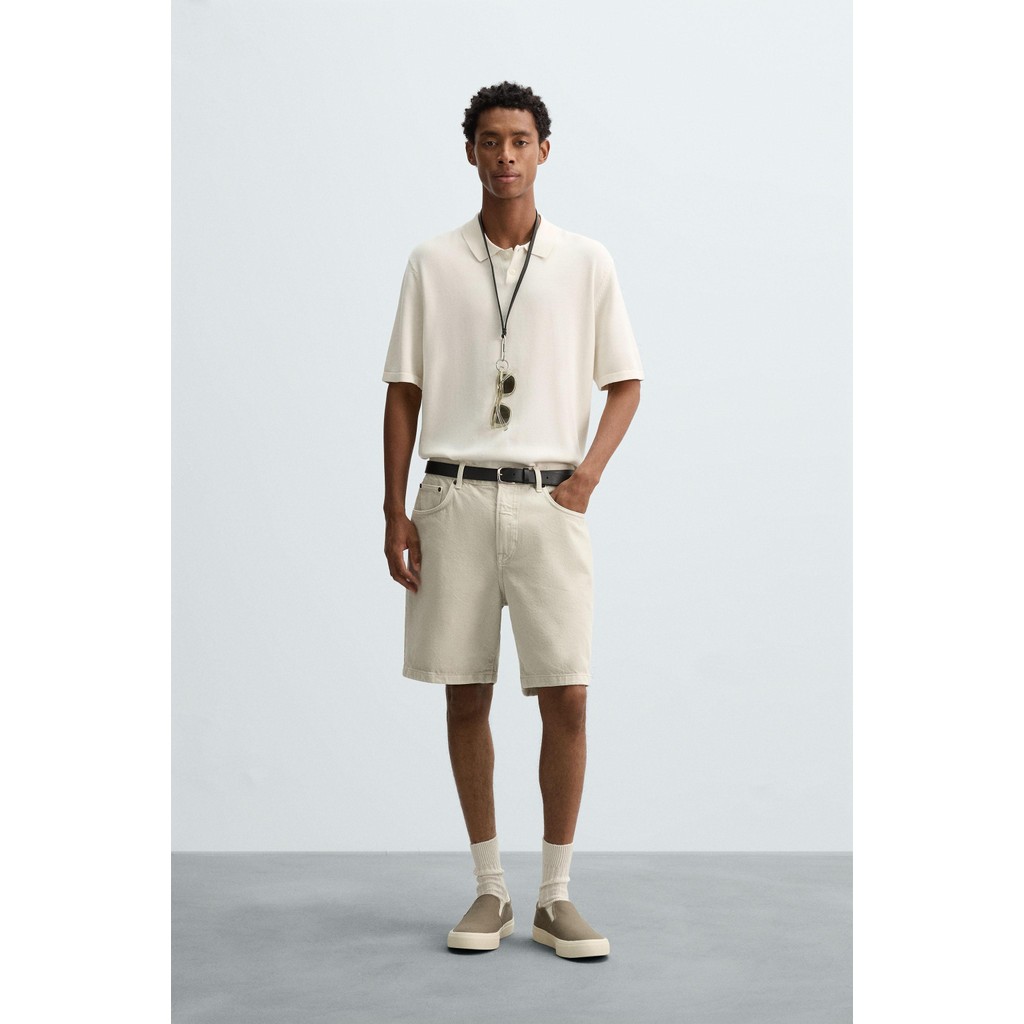 ZARA KEMEJA POLO RAJUTAN CAMPURAN KATUN