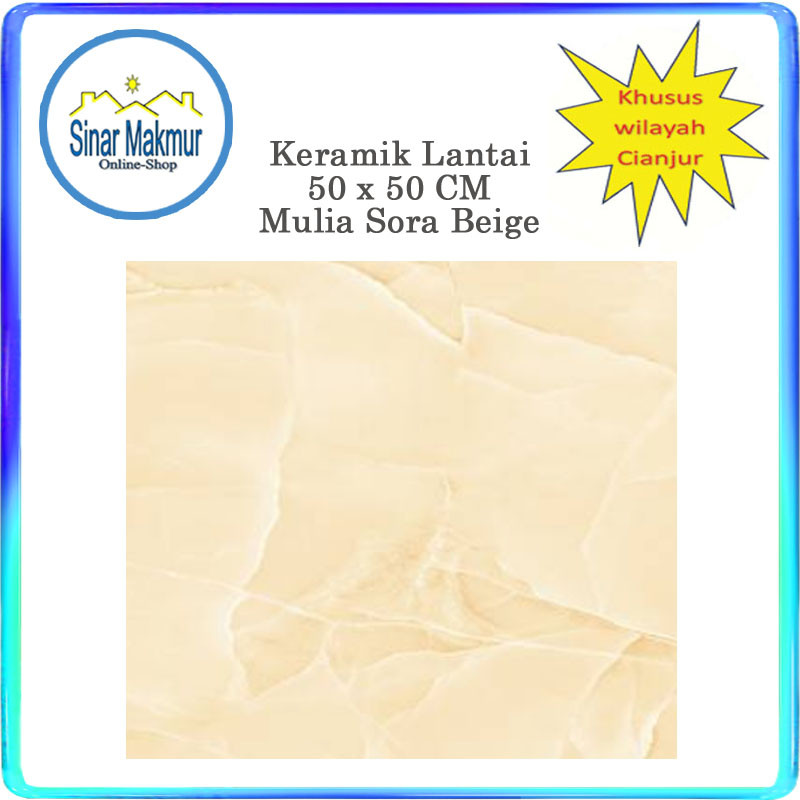 Keramik Lantai 50x50 Sora Beige (MULIA)