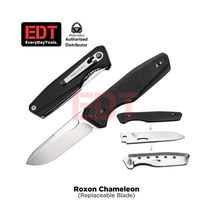 Roxon Chameleon Replaceable Blade Pocket Knife Edc Pisau Lipat Best Seller