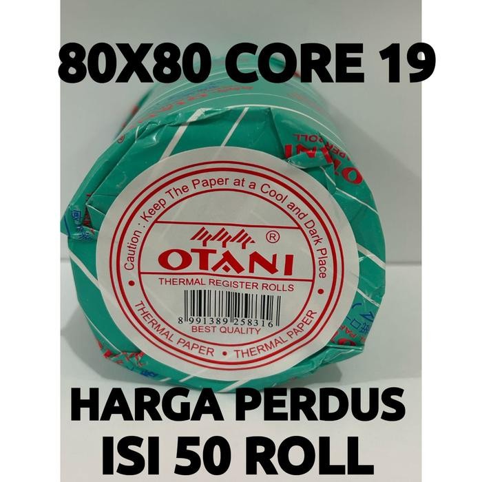 

Kertas Thermal 80x80 CORE 19 Perdus isi 50 roll Merk Otani