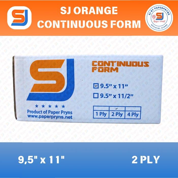 

SJ ORANGE Continuous Form 9,5" 11" (2 PLY) NCR Sheets