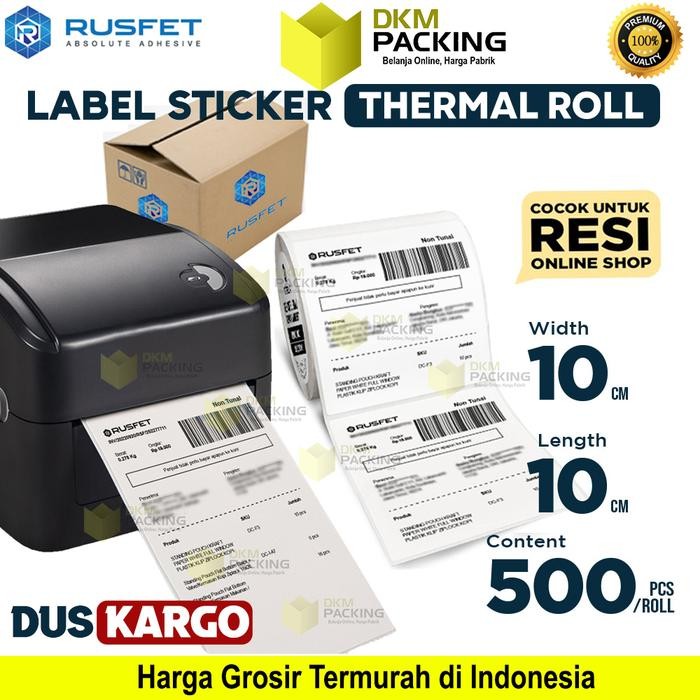 

Label Sticker Thermal Paper Roll Resi OLSHOP 10x10cm 500 RUSFET / DUS