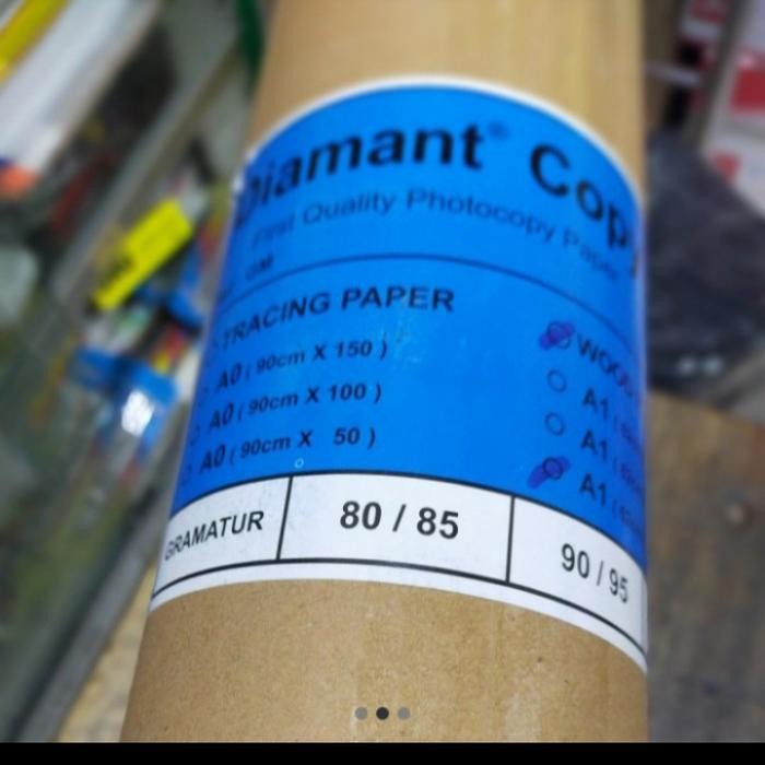 

Kertas Plotter HVS merk DIAMANT A0 x 80/85 gr x 100 M (90 cm x 100 m)