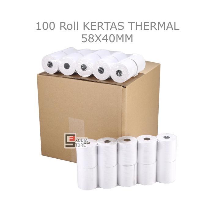 

Paket Kertas Thermal Struk 58mm ukuran 58x40mm isi 100 Roll / 1 Dus