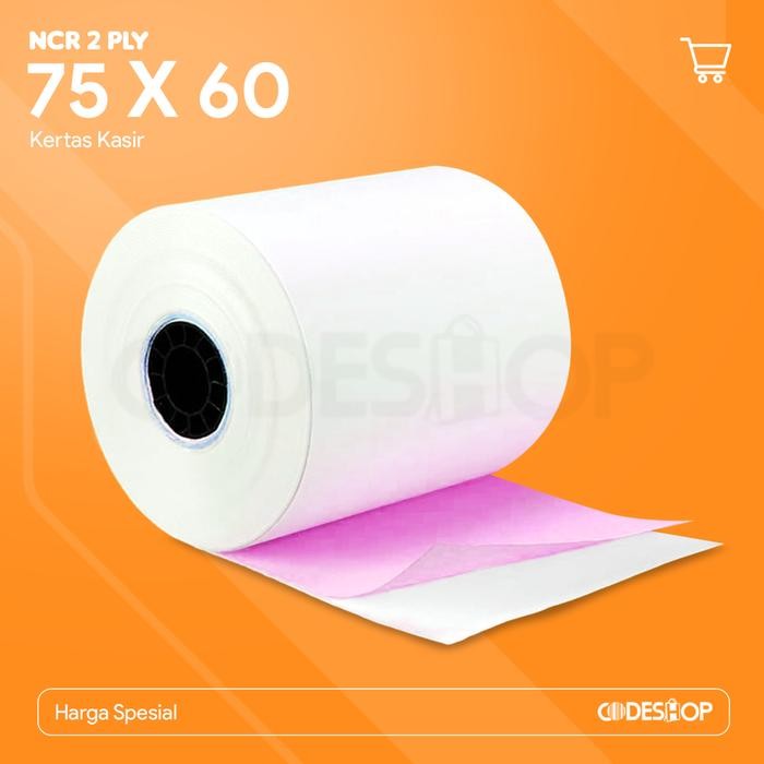 

Kertas Kasir Thermal NCR 2 Ply 75 x 60 mm Isi 100 Roll