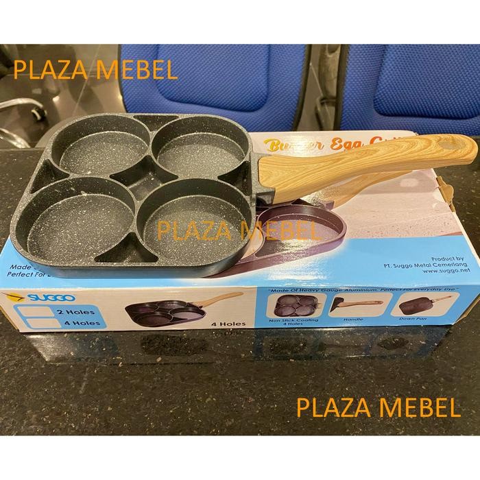 Burger Egg Grill Frying Pan 2 Lubang Suggo Anti Lengket / Panci Goreng Pasti Ori