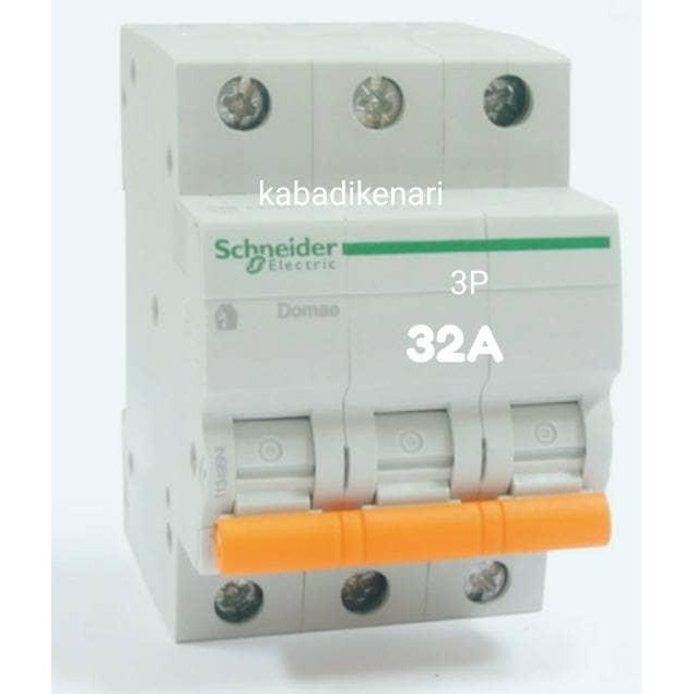 Stok Terbatas Schneider Mcb 3P 4,5Ka Domae 32A Sni Breaker 3Phase Din Rail Panel Box
