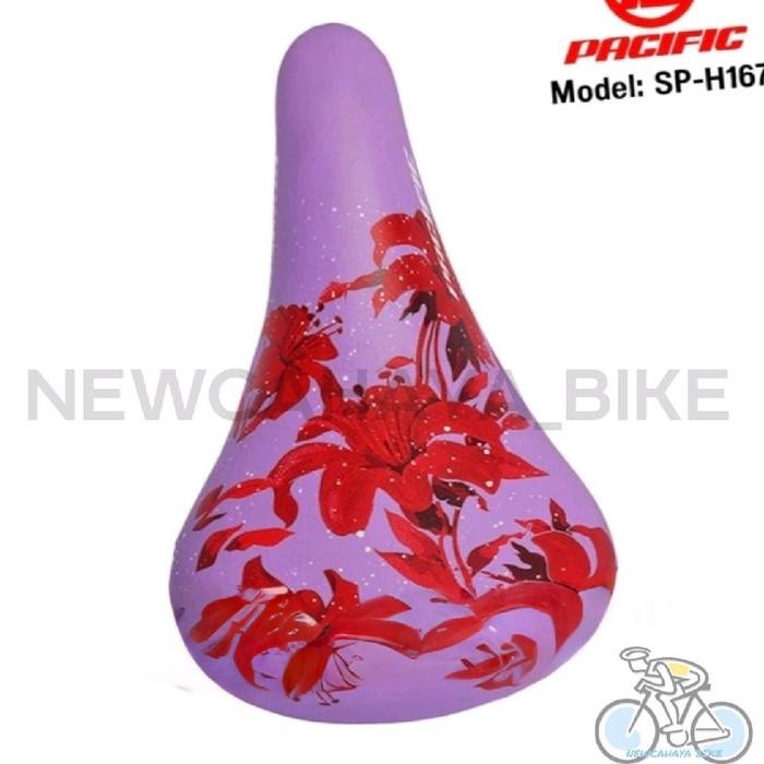 Shiimano United - Sadel Jok Sepeda Anak Cewek 12/16/18/20 Inch Pacific Motif Bunga Empuk Dan Lebar