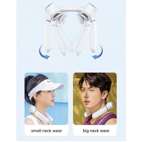 Kipas Angin Gantung Leher Neck Cooling Fan Portabel Outdoor Sports Wearable Biru Hijau Putih Pasti
