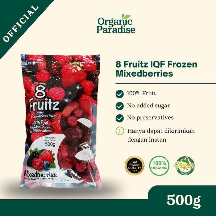 

ASLI 8 Fruitz IQF Frozen MIxed Berries 500 gram / Mix Berry Beku IQF 500 gram READY STOCK