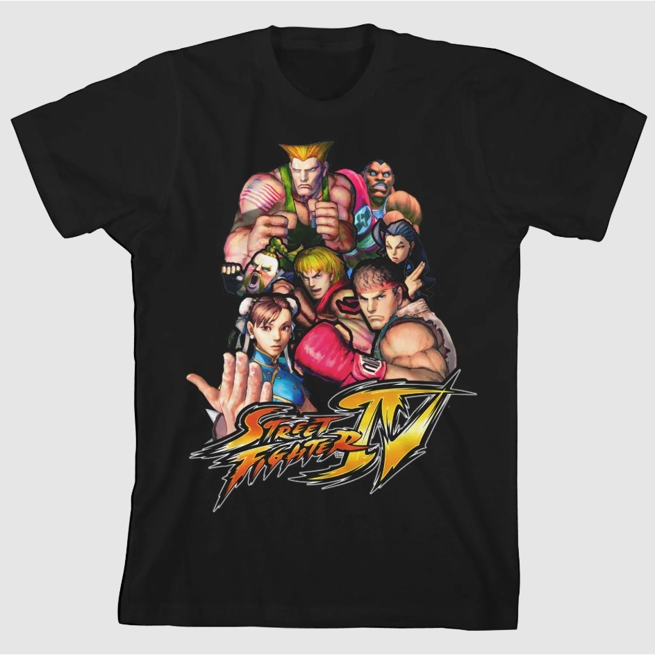 Kaos Retro Street Fighter Katun CrewNeck Unisex Pria Wanita