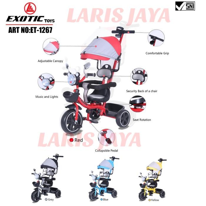 Sepeda Anak Roda Tiga Exotic Et 1267 Sepeda Roda Tiga Stroller Exotic