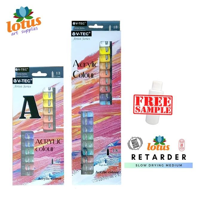 

V-Tec Acrylic Colour Set 18 Warna X 12Ml Tube