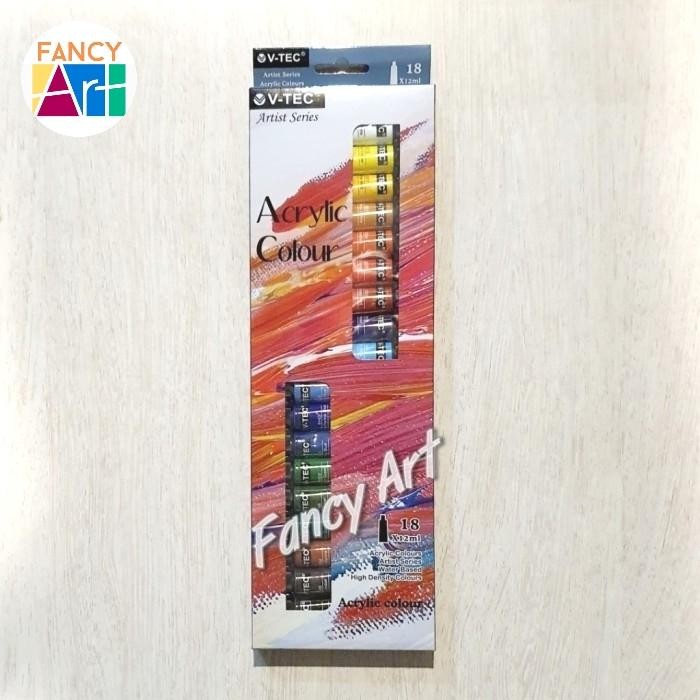 

V-Tec Acrylic Colour 12Ml Set 18 Warna Cat Akrilik