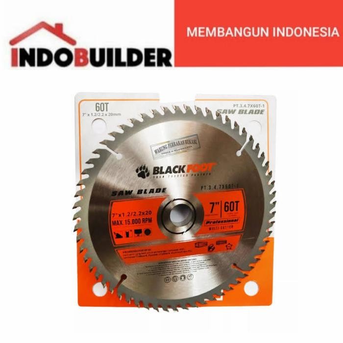 Blackfoot Mata Circular Saw 7 Inci X 60T Tct Saw Blade Potong Kayu