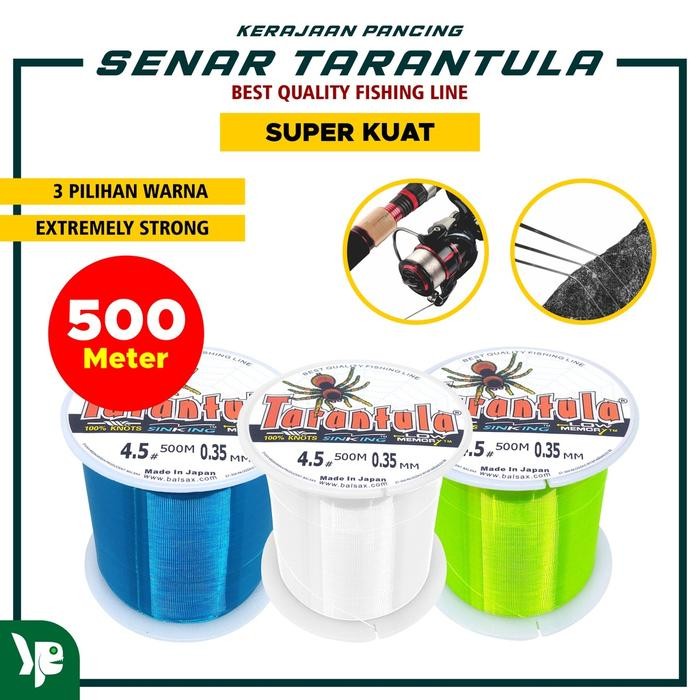 Exori Fishing - Senar Pancing Tarantula 500Meter 3Warna Bahan Nilon Kuat Alat Joran Umpan
