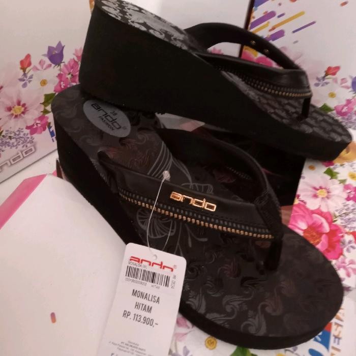 alfa sandal wedges Ando original Monalisa, Joice Wedges Sendal Perempuan