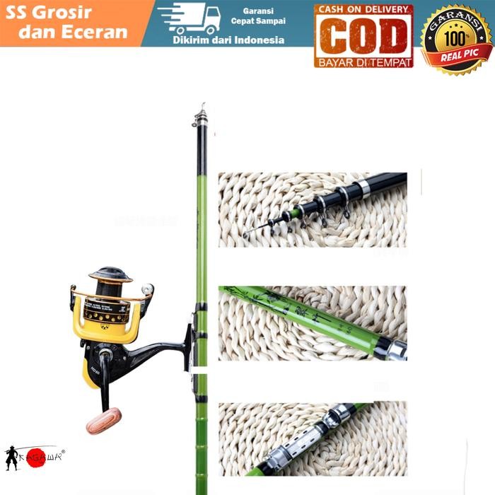 Exori Fishing - Joran Tegek Kolong Set Dengan Reel Hd Kuning 270/360/450/540