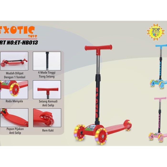 Exotic Scooter Et-Hb013 (Et-Hb013) - Mainan Scooter Anak Manual Lampu Roda Skuter