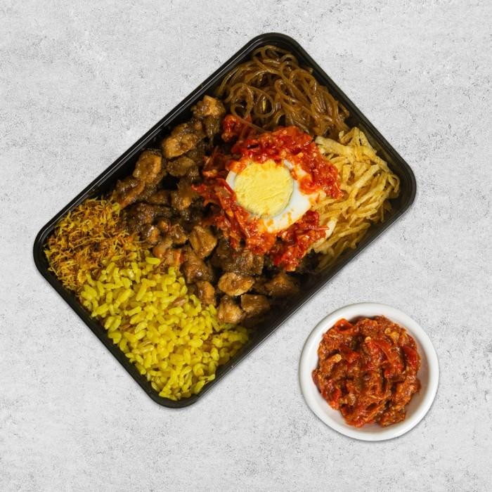 

(Allthebest) Low Cal Nasi Kuning Ambon + Ayam Kecap (Chicken Breast) Healthy Prep Meal Catering Diet