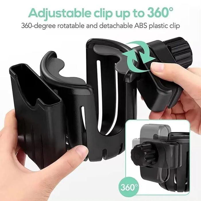 2-In-1 Cup Holder Motor Universal Tempat Sepeda/ Motor / Kursi Roda Portable Universal Cup Holder/