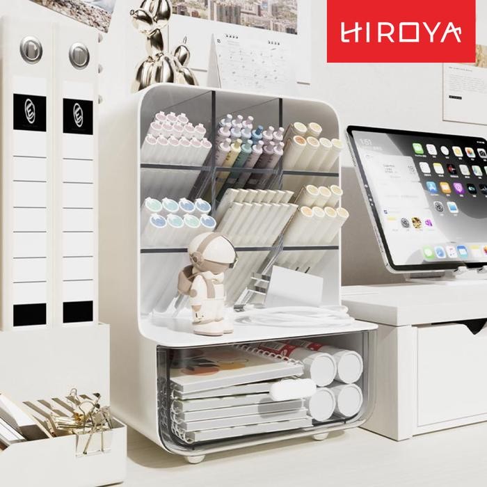 

Kenko Stationary - Hiroya - Kokeshi Perapi Makeup Tempel Laci Pensil Pen Minimalis Storage Alat