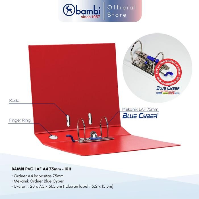 

Bisa Gosend! Bambi Lever Arch File Ordner A4 All Color Jumbo Size 75 Mm Original