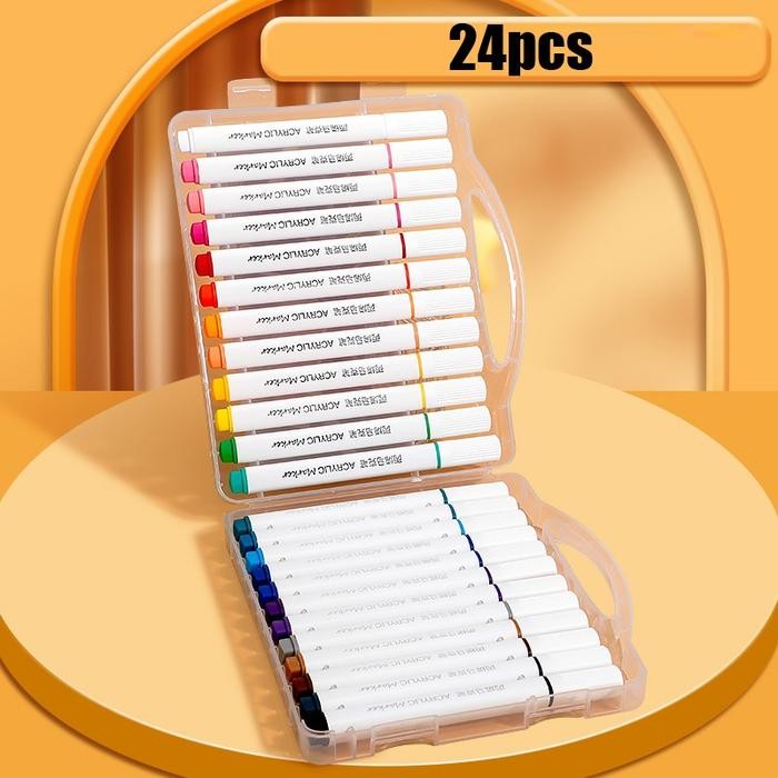 

24/48/60 Warna Pen Marker Cat Graffiti Diy Kerajinan Acrylic Paint Marker Set Pasti Diskon