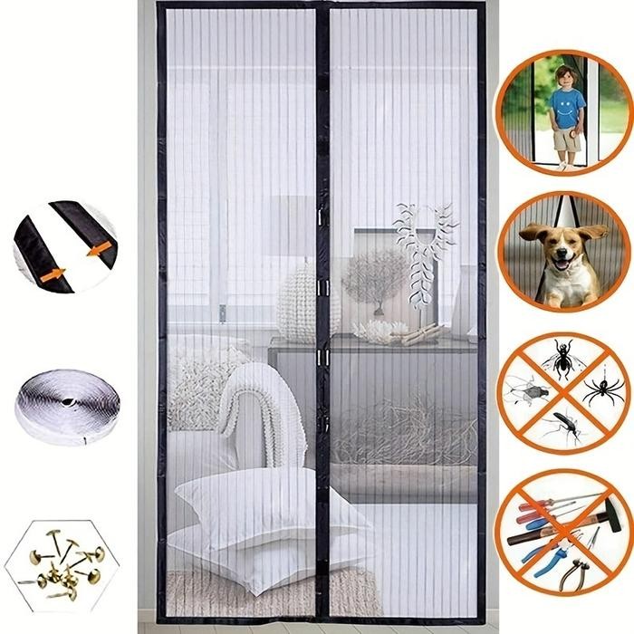 VFTD Tirai Pintu Kamar Tirai Magnet Anti Nyamuk Kawat Nyamuk Tirai Magnet