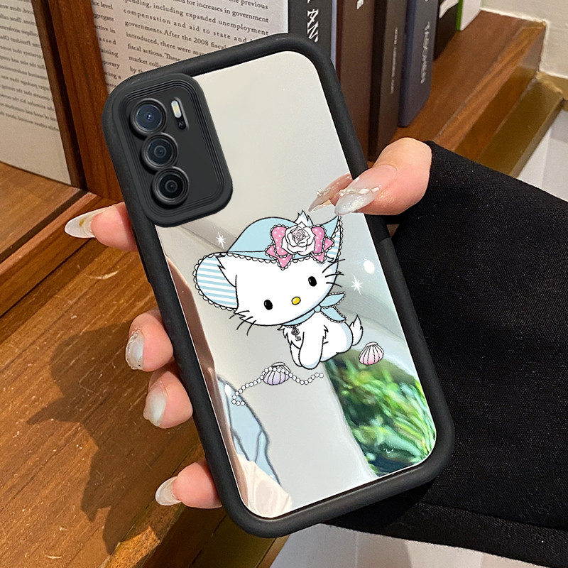 Casing Hp OPPO A16 OPPO A16s OPPO A54s Case Casing Black Moon Kitten Silikon Kesing Cesing Mirror Pr