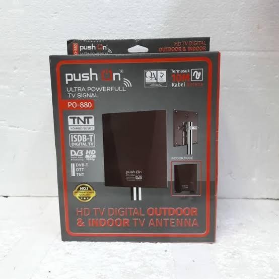 PUSH ON ANTENA TV HD DIGITAL OUTDOOR INDOOR PO 880