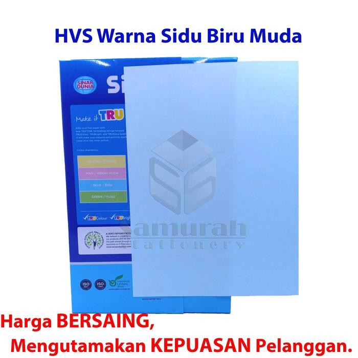 

Kertas Hvs Sinar Dunia Folio /F4 70 Gsm Warna / Kertas Sidu F4 Warna 70 Gram Merah Kuning Biru Hijau