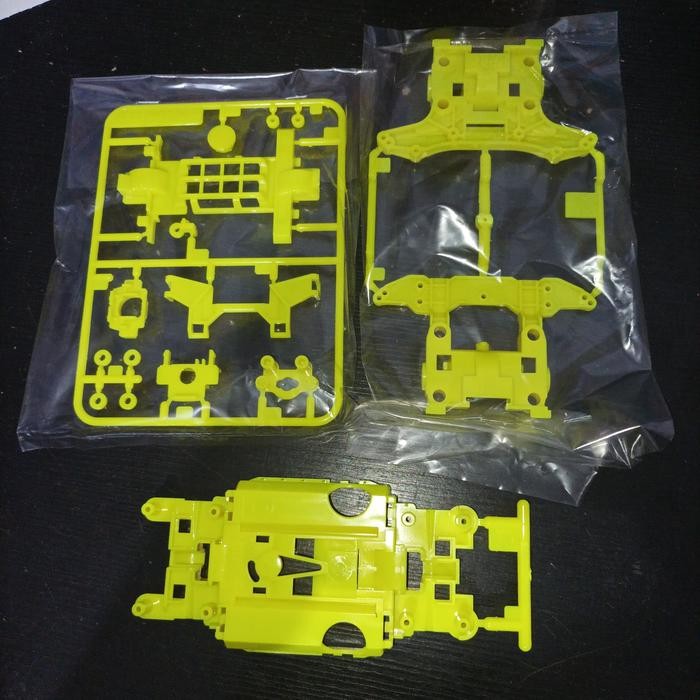 Tamiya Ms Pro Chassis fluorescent Yellow + gearbox + NT original