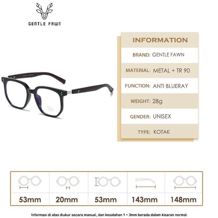 Kacamata Anti Radiasi Blueray Pria Wanita Kotak Tr90 Dd 82103