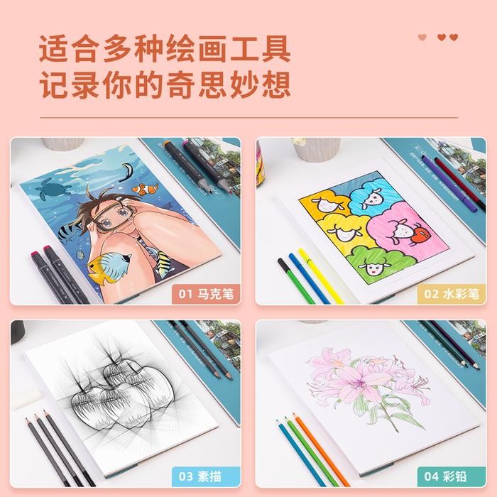 

Deli Marker Pad / Sketch Book Kertas Gambar Spidol A4 30 Lbr 73609