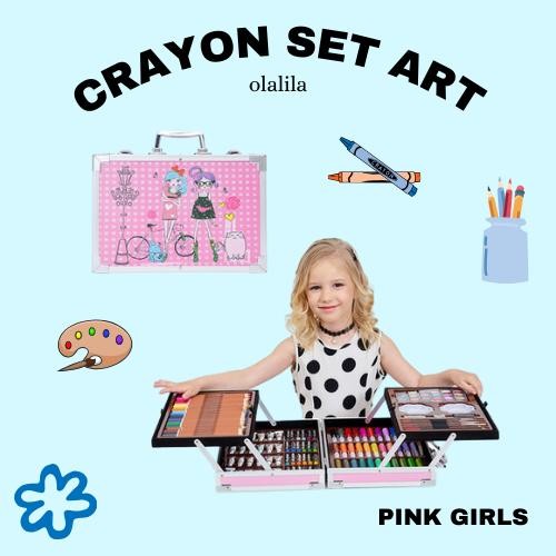 

CRAYON ART SET 145PCS / KOPER SET CRAYON MEWARNAI / ALAT TULIS ANAK