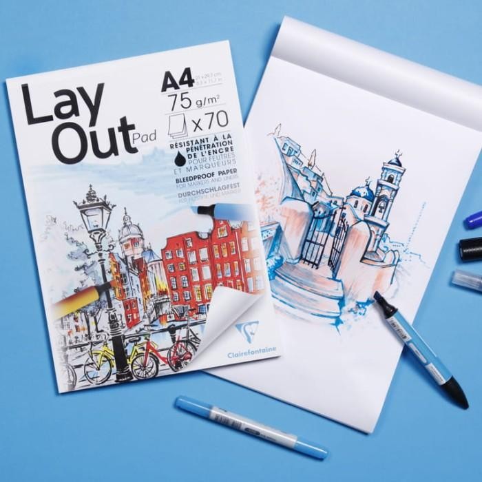 

Clairefontaine Layout Pad Marker Paper Illustration Extra White