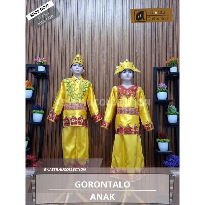BAJU ADAT ANAK GORONTALO SATUAN (LAKI/CEWEK) PAKAIAN AKSESORIS