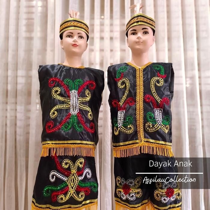 BAJU ADAT ANAK KALIMANTAN TIMUR/DAYAK SATUAN (LAKI/CEWEK)