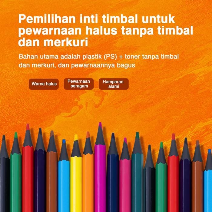 

Deli Erasable Colored Pencil / Pensil Warna dapat di hapus Warna Terang 7073 Mewarnai Stationery
