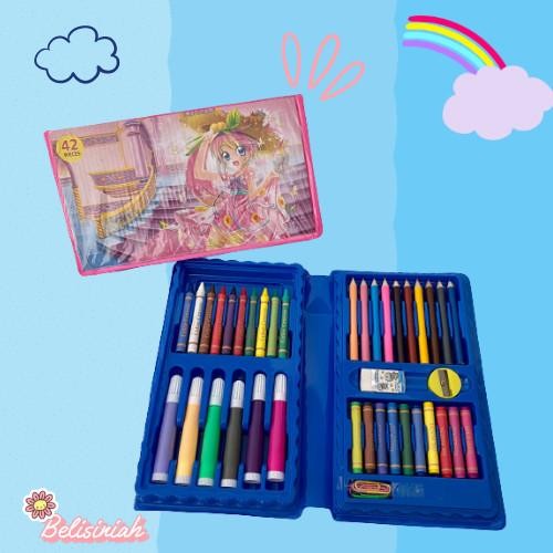 

ART SET 42 PENSIL WARNA pensil warna pcs in1 Crayon Anak Art set ready